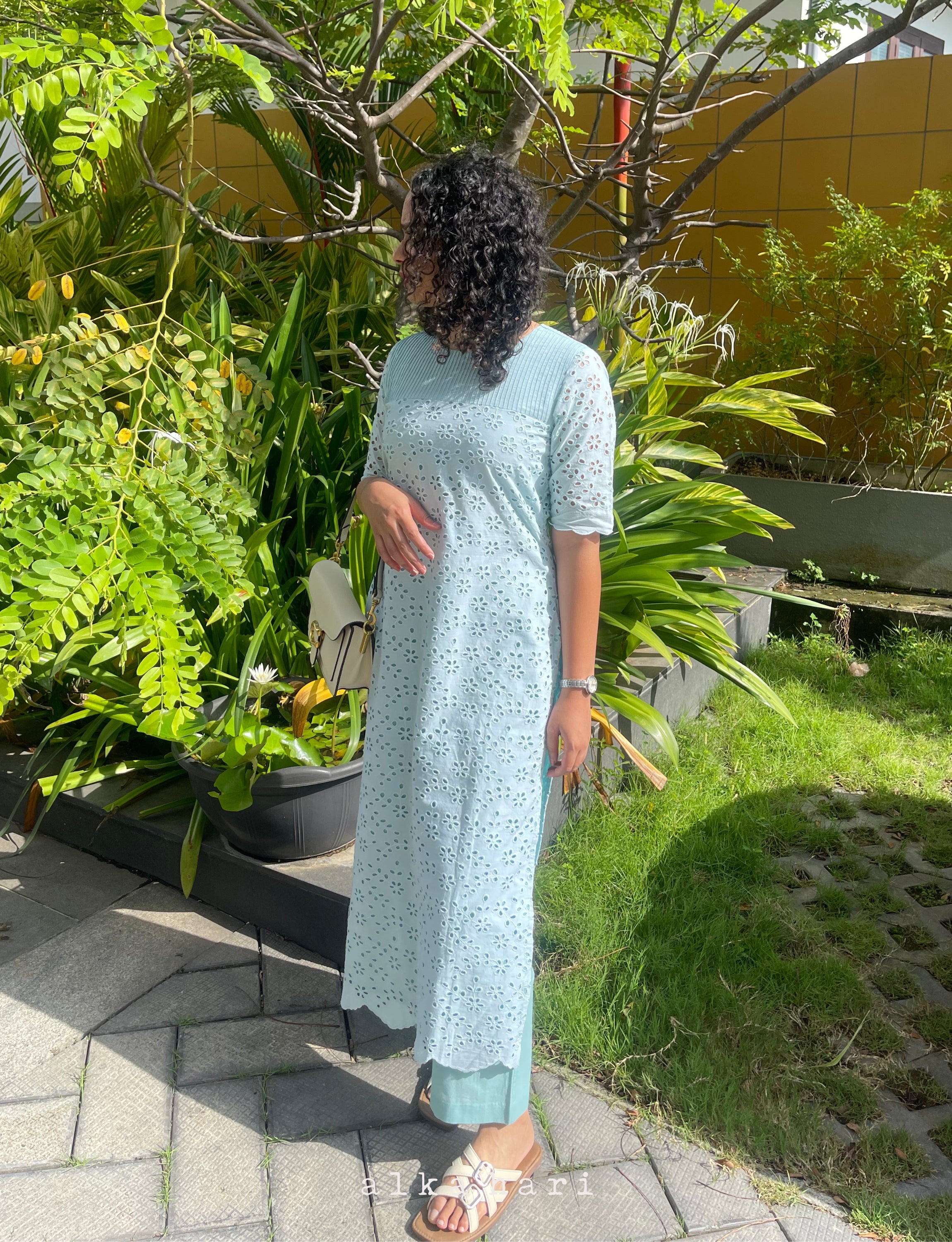 Pastel Blue Hakoba Kurta